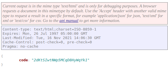 Autorisatiecode resultaat