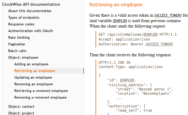 api documentatie